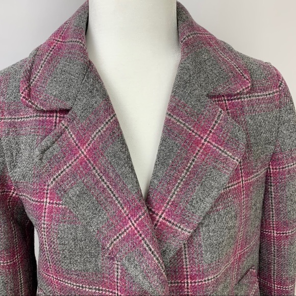 (4 for $20) TALBOTS Gray Wool Blend Blazer Sz 6 - Picture 2 of 7